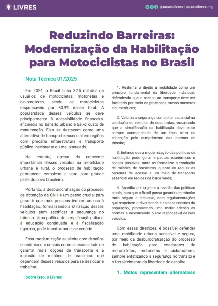 modernização motociclistas