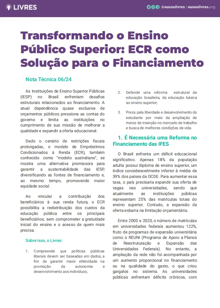 ensino superior ecr