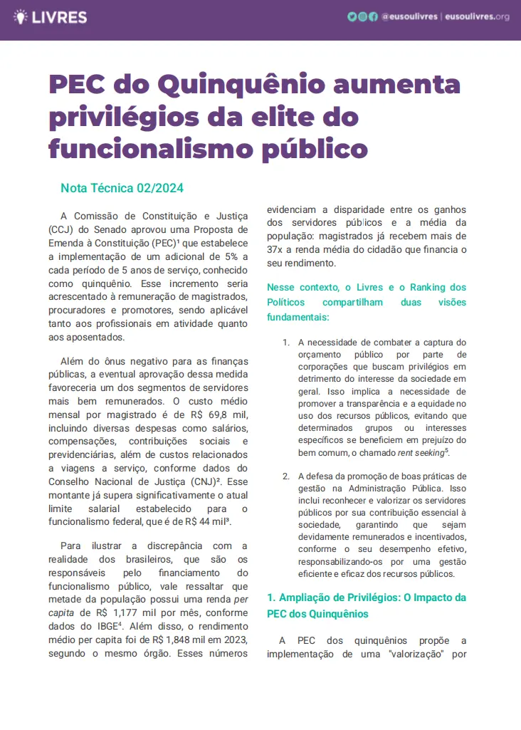 pec quinquênio