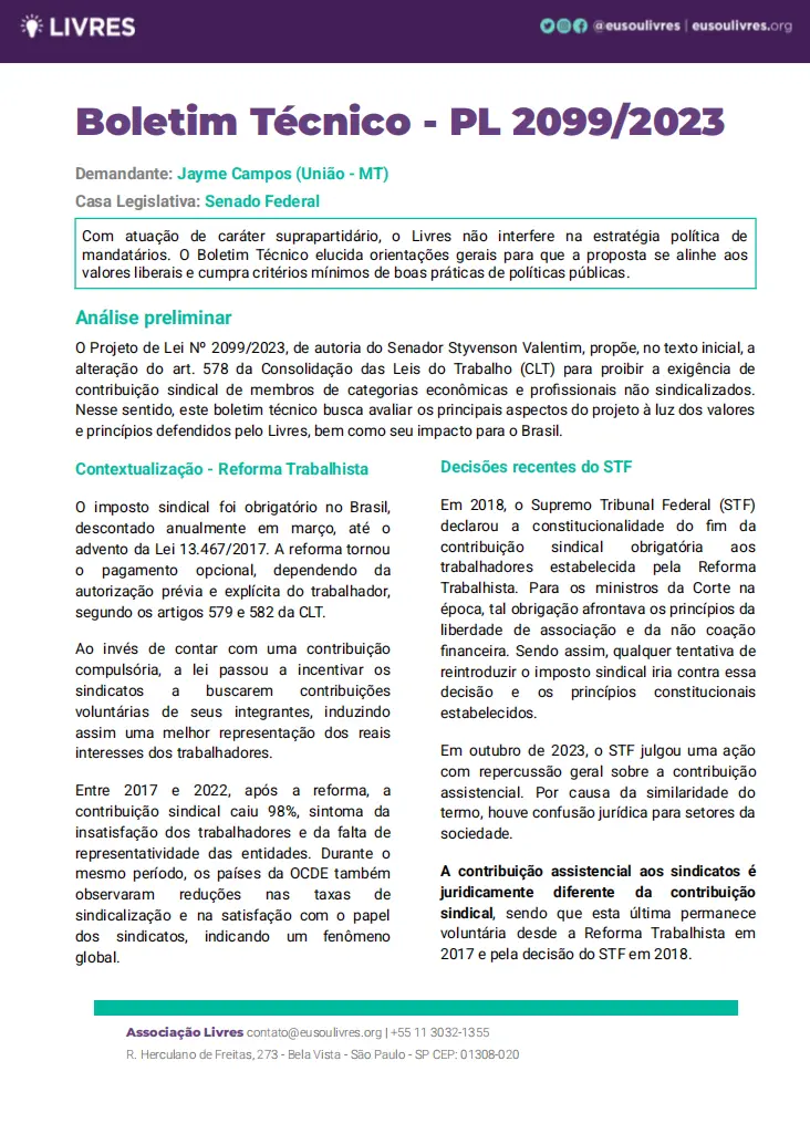 boletim técnico pl 2099