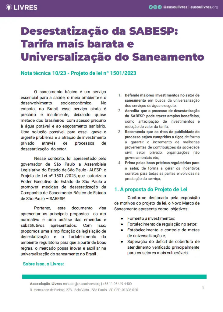 desestatização sabesp