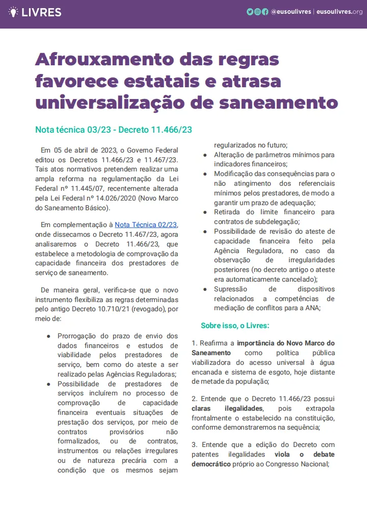 saneamento universalização