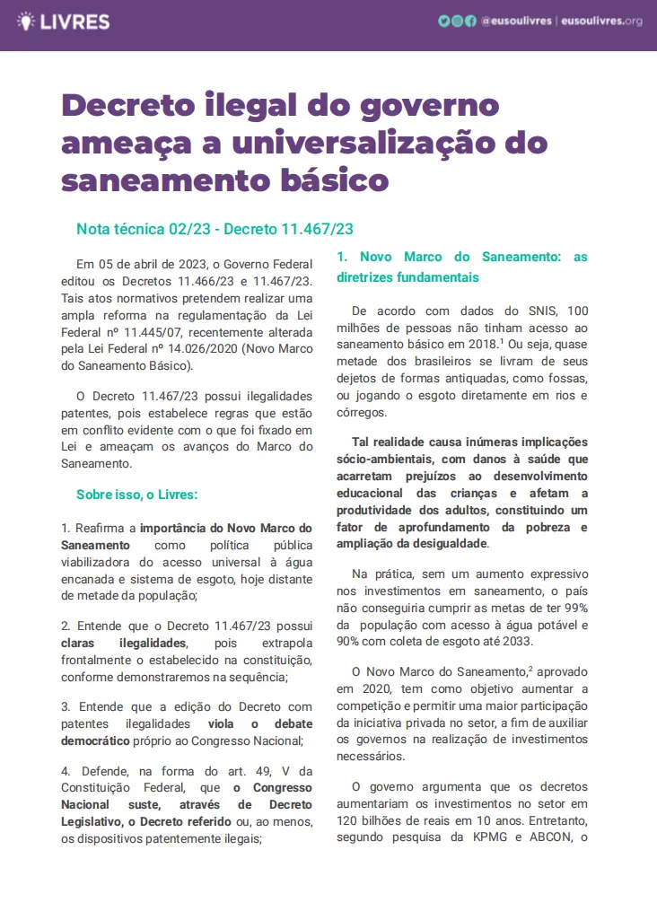 decreto governo saneamento