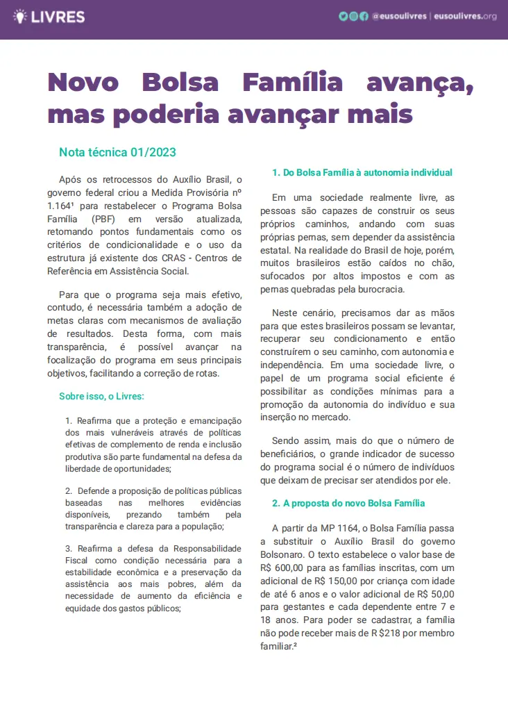 novo bolsa família
