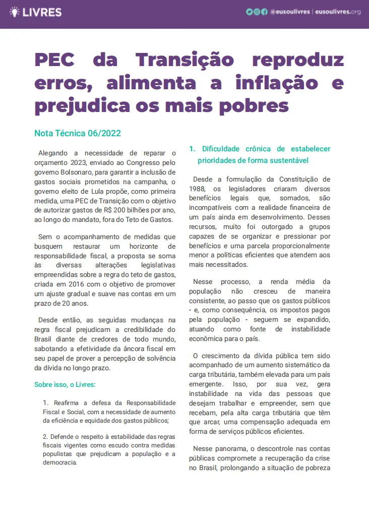 pec da transição