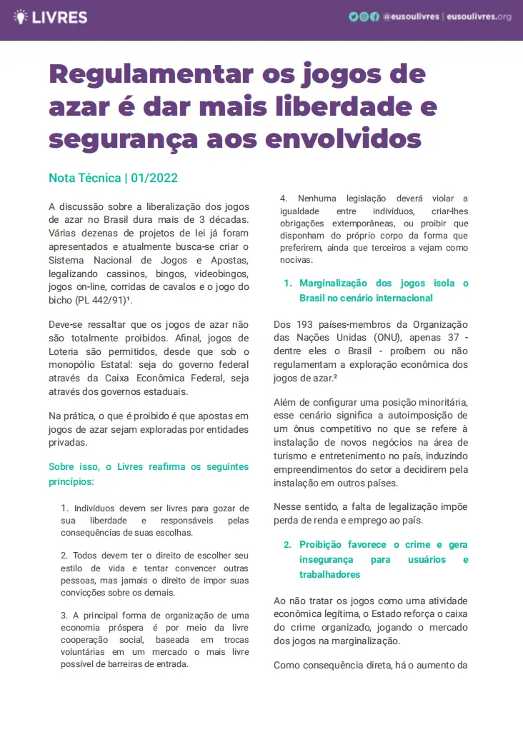 regulamentar jogos azar