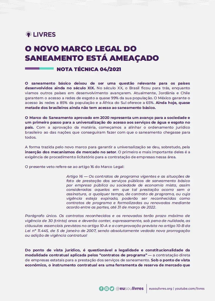 novo marco saneamento